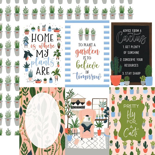 דף קארדסטוק 2128- Plant Lady - 4"X6" Journaling Cards