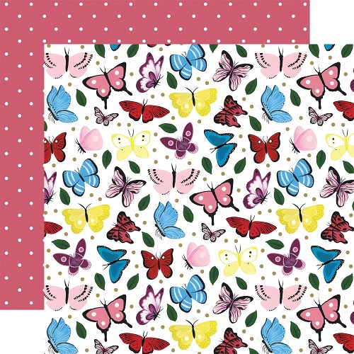 דף קארדסטוק2141- Alice In Wonderland No. 2 - Butterflies