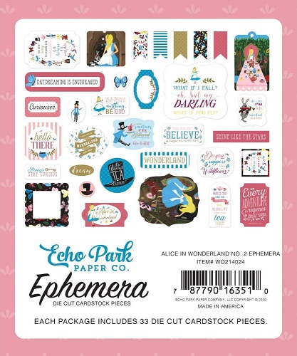 מארז חיתוכי קארדסטוק - Alice In Wonderland Cardstock Ephemera