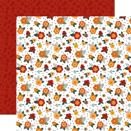 דף קארדסטוק 2111- Happy Fall - Fresh Fall Flowers