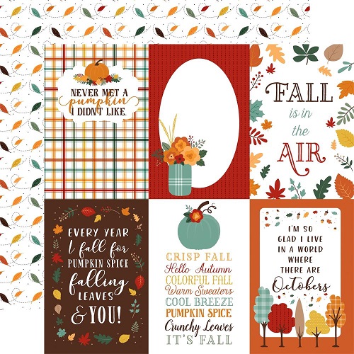דף קארדסטוק 2110- Happy Fall - 4"X6" Journaling Cards
