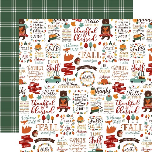 דף קארדסטוק 2118- Happy Fall - Hello Autumn