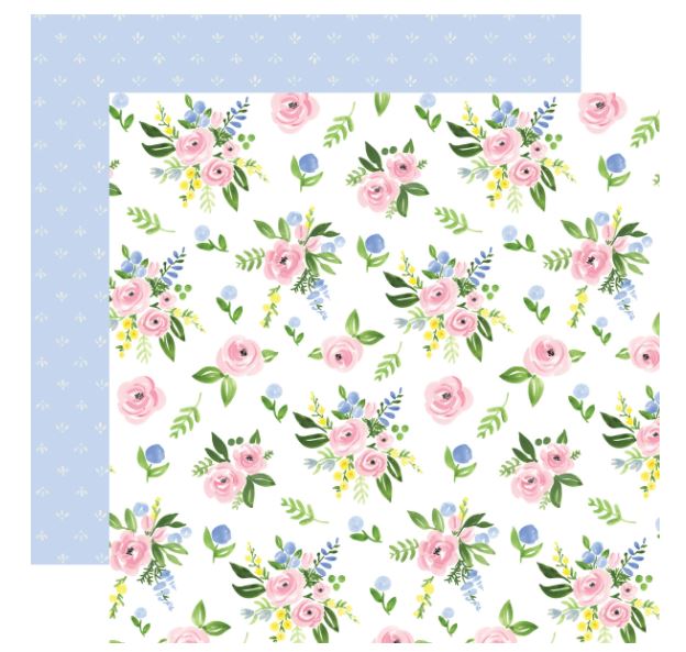 דף קארדסטוק 12&quot; 2348 - FLORA - Pastel Large Floral