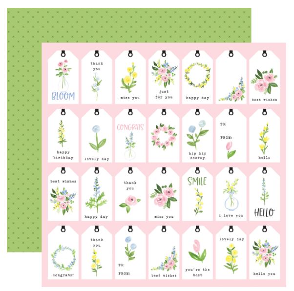 דף קארדסטוק 12&quot; 2349 - FLORA - Pastel Tags