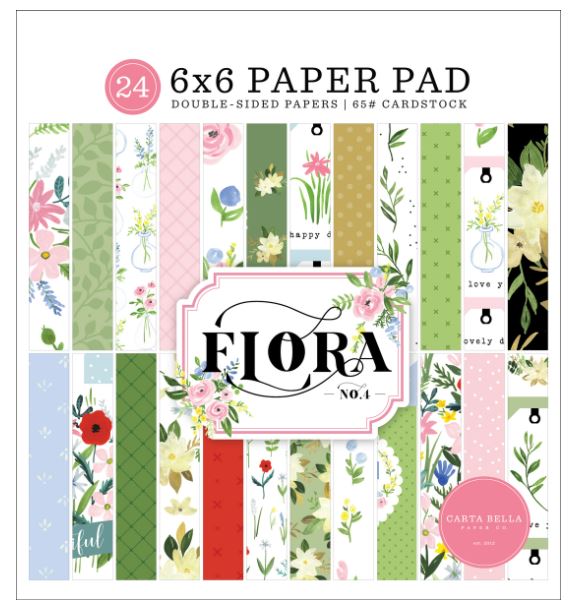 מארז קארדסטוק 6" - FLORA - 6X6 Paper Pad