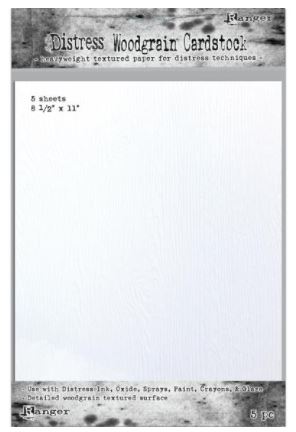 מארז דפים - Ranger - Tim Holtz - Distress Woodgrain Paper 5 Sheets