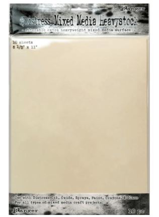 מארז דפים- שמנת - Tim Holtz Distress Mixed Media Heavystock 10/Pkg