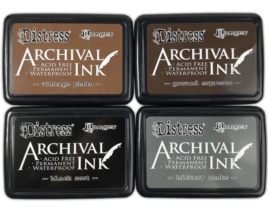 סט 4 כריות דיו - Tim Holtz Distress Archival Ink Pad Stack