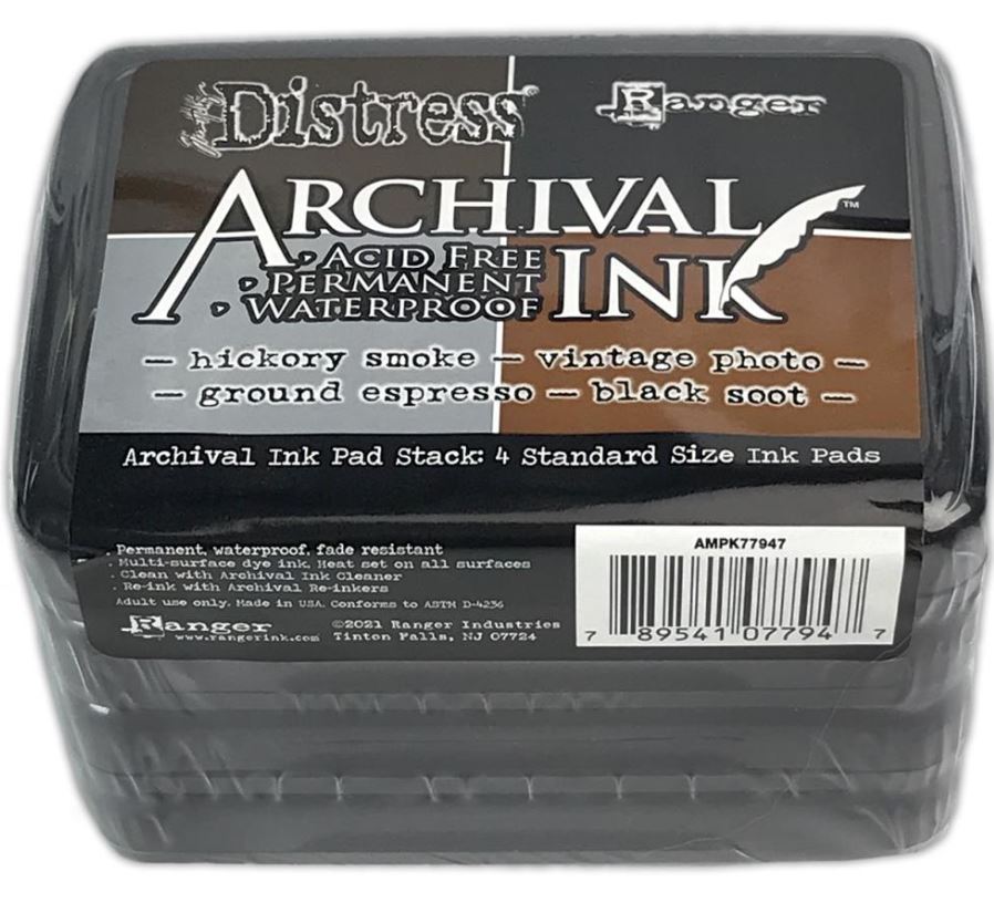 סט 4 כריות דיו - Tim Holtz Distress Archival Ink Pad Stack