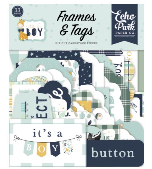 מארז חיתוכי קארדסטוק - IT&#39;S A BOY - Frames &amp; Tags