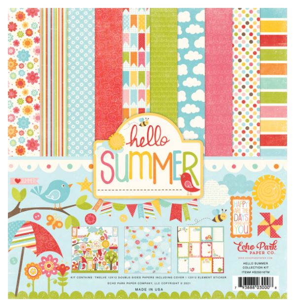 מארז קארדסטוק 12&quot; קיט שלם - HELLO SUMMER Collection Kit