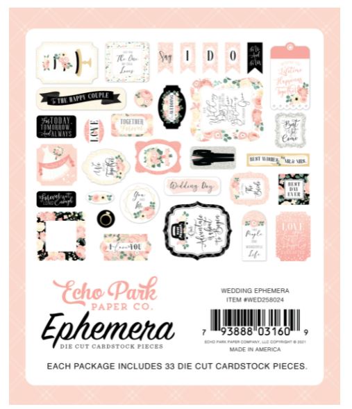 מארז חיתוכי קארדסטוק - WEDDING - Ephemera