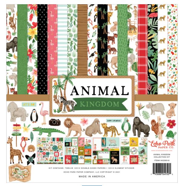 מארז קארדסטוק 12&quot; קיט שלם - ANIMAL KINGDOM Collection Kit