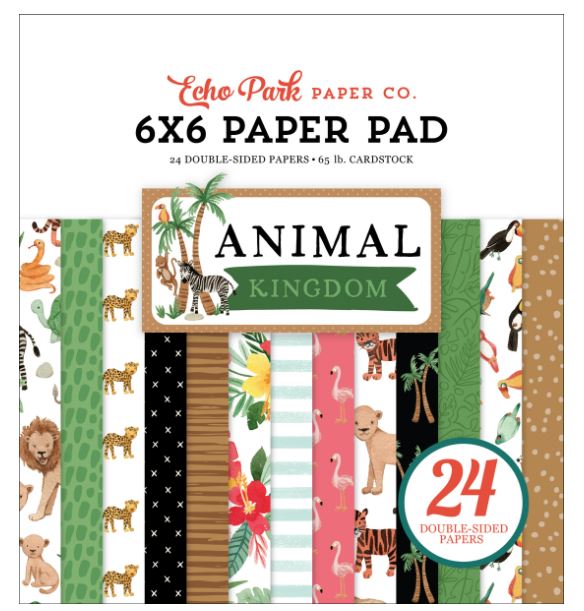 מארז קארדסטוק 6&quot; - ANIMAL KINGDOM - 6X6 Paper Pad