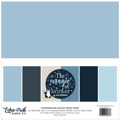 מארז קארדסטוק - Echo Park Double-Sided Solid Cardstock &quot;12 - The Magic of Winter