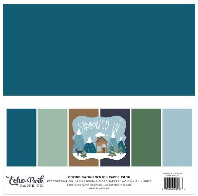 מארז קארדסטוק - Echo Park Double-Sided Solid Cardstock &quot;12 - Snowed In