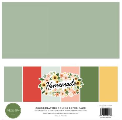 מארז קארדסטוק - Carta Bella Double-Sided Solid Cardstock &quot;12 - Homemade