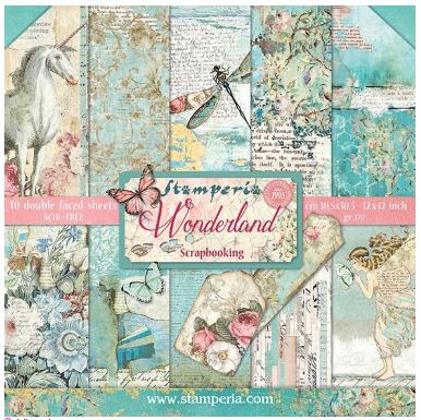 מארז דפי קארדסטוק 12&quot; - Stamperia Double-Sided Paper Pad - Wonderland