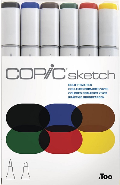 מארז טושי קופיק - צבעי יסוד עזים - Copic Sketh