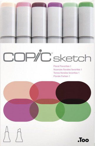מארז טושי קופיק - גווני פרחים 01 - Copic Sketh