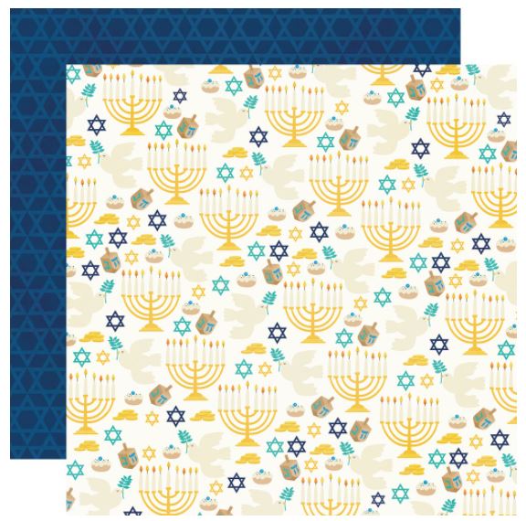 מארז קארדסטוק 12" קיט שלם - Simple Stories Collection Kit - Happy Hanukkah