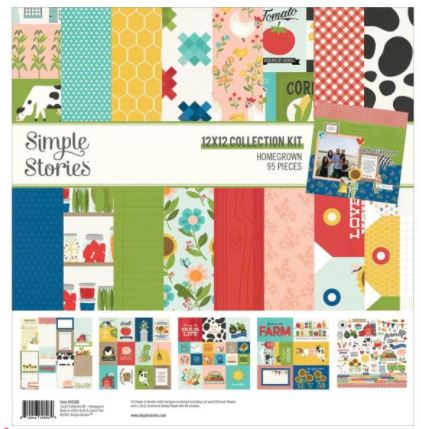 מארז קארדסטוק 12&quot; קיט שלם - Simple Stories Collection Kit - Homegrown
