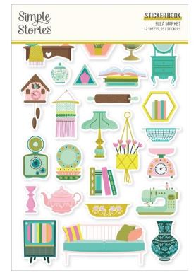 ספר מדבקות - Simple Stories Sticker Book - Flea Market