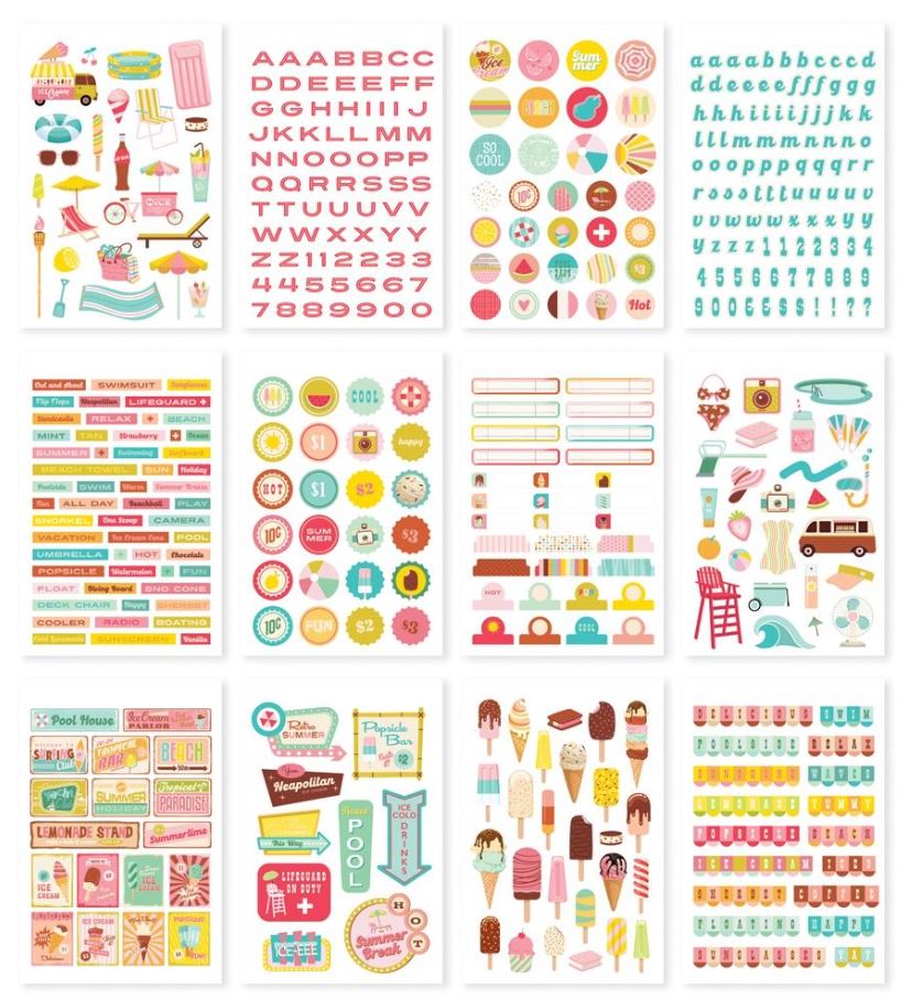 ספר מדבקות - Simple Stories Sticker Book - Retro Summer