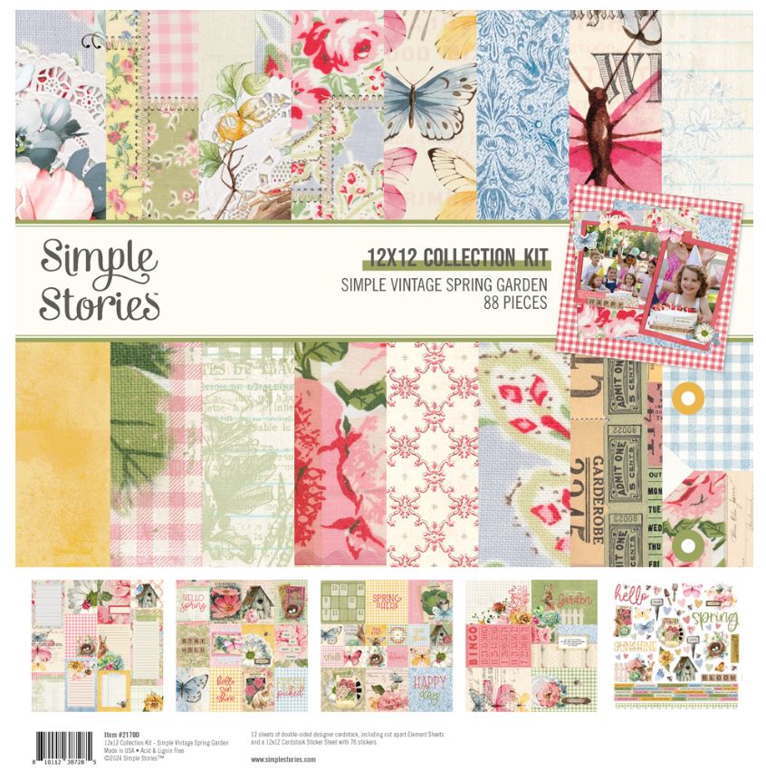 מארז דפי קארדסטוק 12&quot; - Simple Vintage Spring Garden - Collection Kit