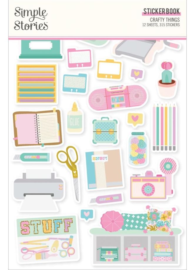 ספר מדבקות - Simple Stories Sticker Book 12/Sheets - Crafty Things