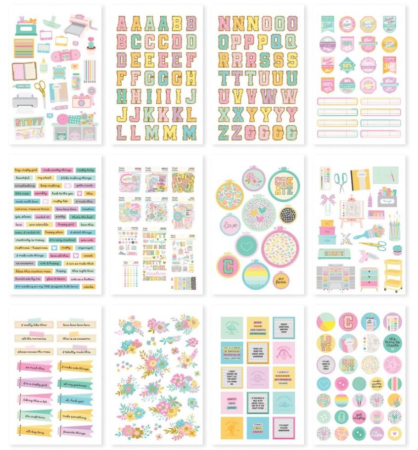 ספר מדבקות - Simple Stories Sticker Book 12/Sheets - Crafty Things