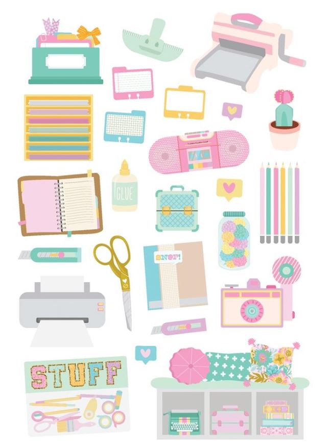 ספר מדבקות - Simple Stories Sticker Book 12/Sheets - Crafty Things