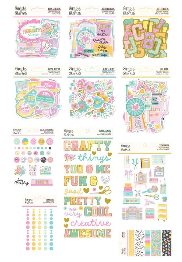 ספר מדבקות - Simple Stories Sticker Book 12/Sheets - Crafty Things