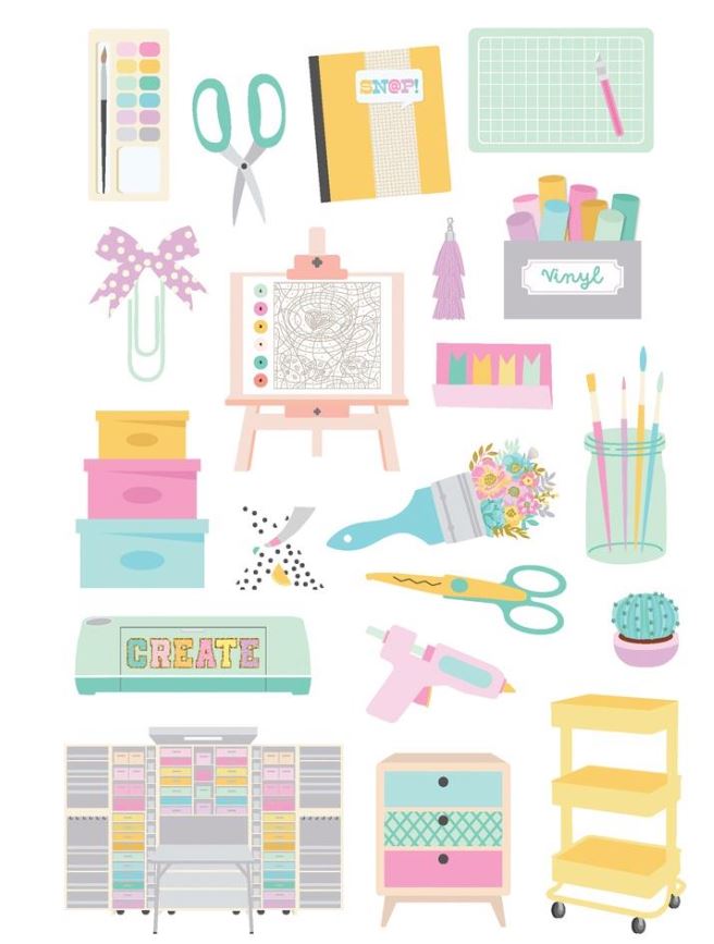 ספר מדבקות - Simple Stories Sticker Book 12/Sheets - Crafty Things