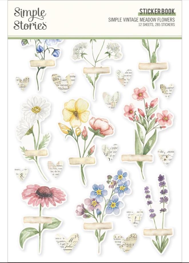 ספר מדבקות - Simple Stories Sticker Book - Meadow Flowers