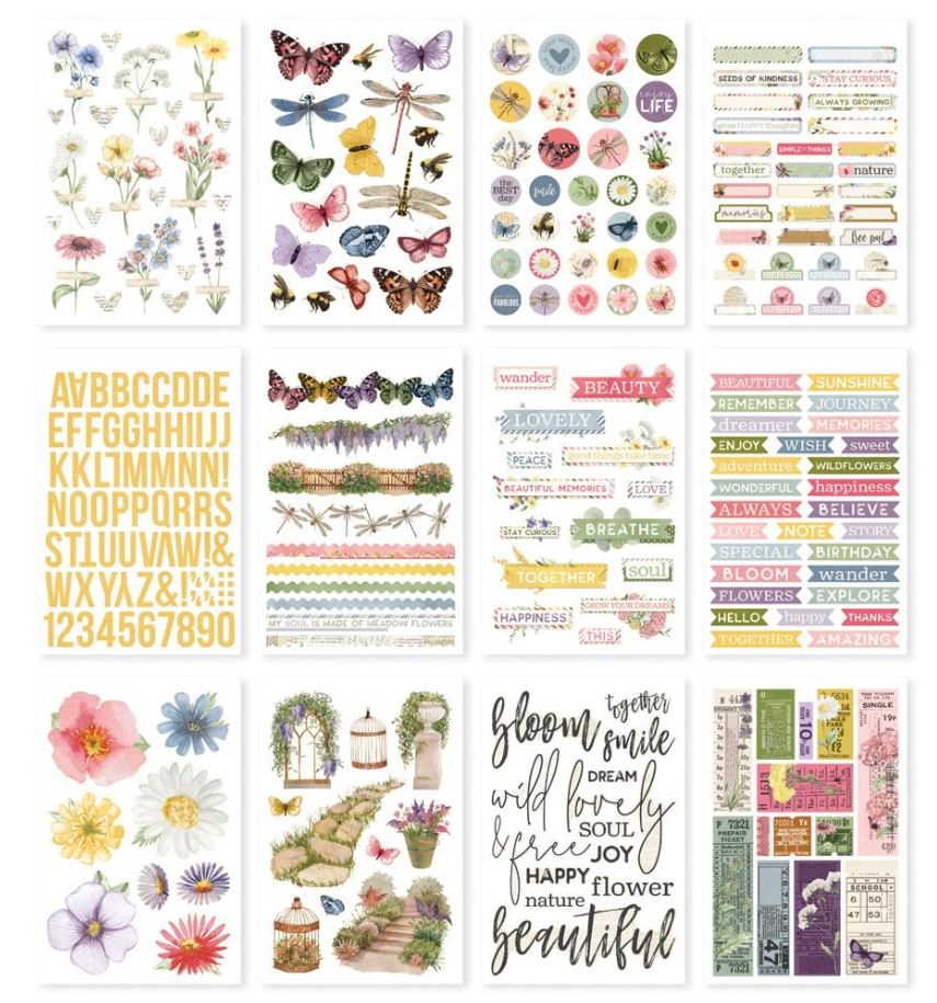 ספר מדבקות - Simple Stories Sticker Book - Meadow Flowers