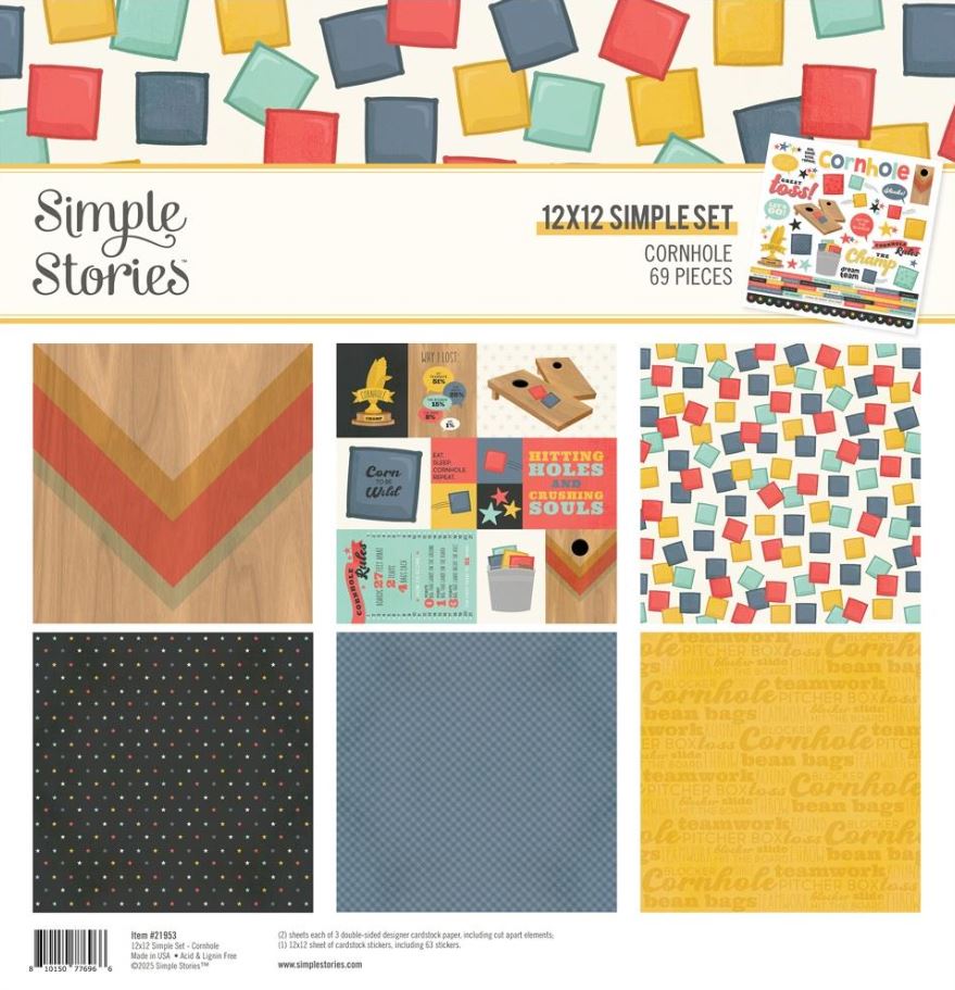 מארז דפי קארדסטוק 12&quot; - Simple Stories Collection Kit - Cornhole