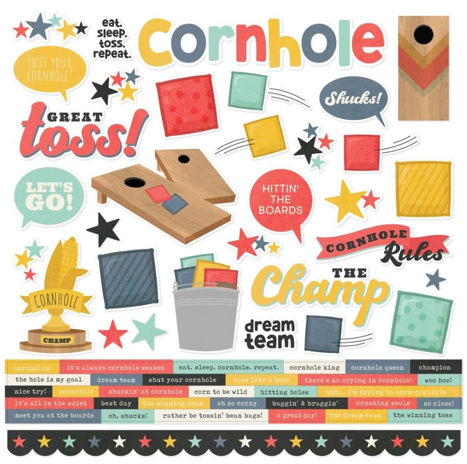 מארז דפי קארדסטוק 12" - Simple Stories Collection Kit - Cornhole