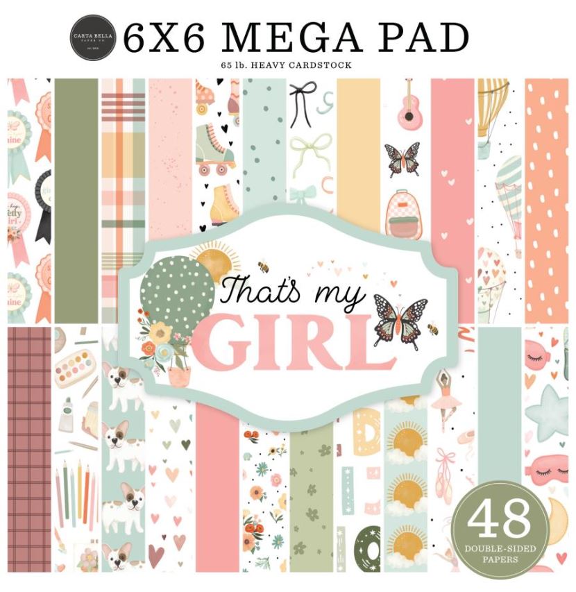 מגה מארז קארדסטוק 6&quot; - Carta Bella Double-Sided Cardmakers Mega Paper Pad - That&#39;s My Girl