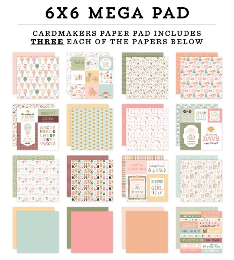 מגה מארז קארדסטוק 6" - Carta Bella Double-Sided Cardmakers Mega Paper Pad - That's My Girl