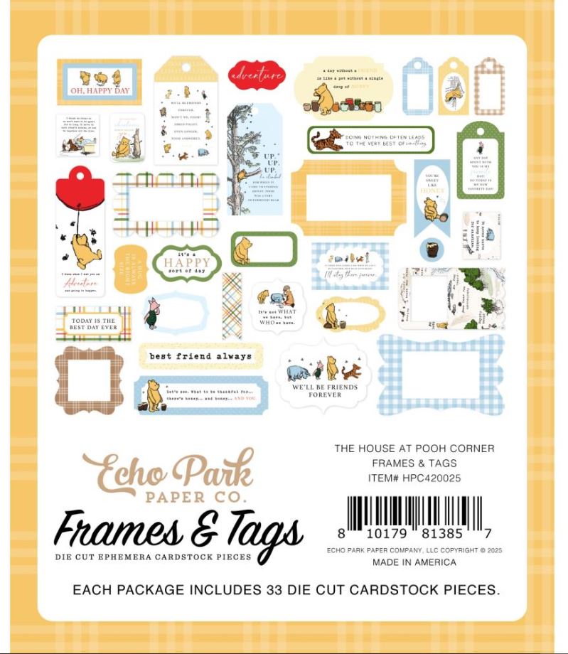 חיתוכי נייר - Echo Park Ephemera - Frames & Tags - The House At Pooh Corner