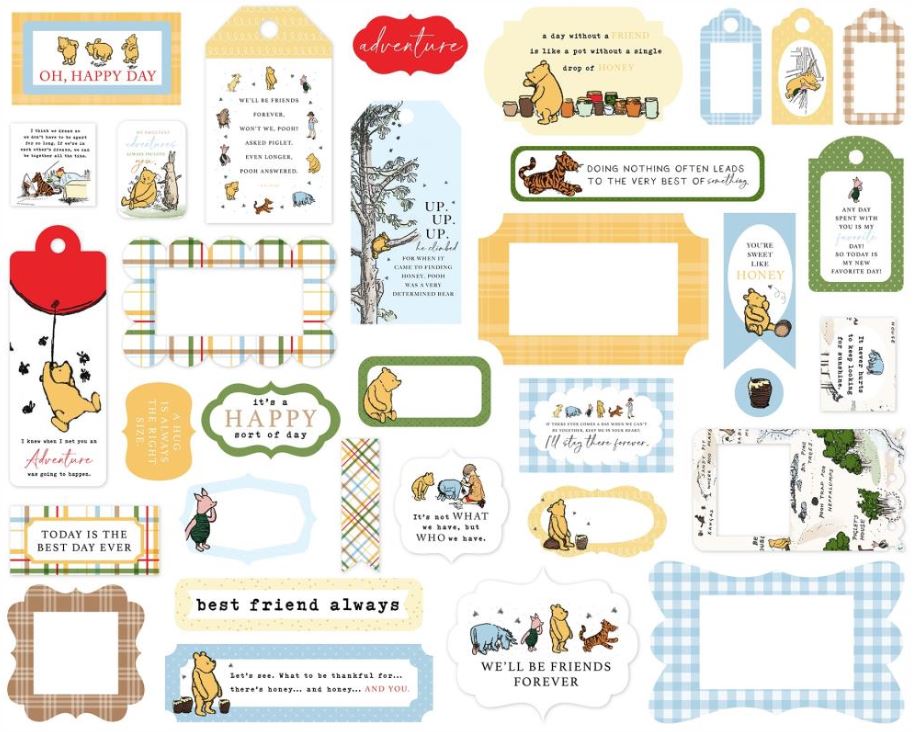 חיתוכי נייר - Echo Park Ephemera - Frames & Tags - The House At Pooh Corner