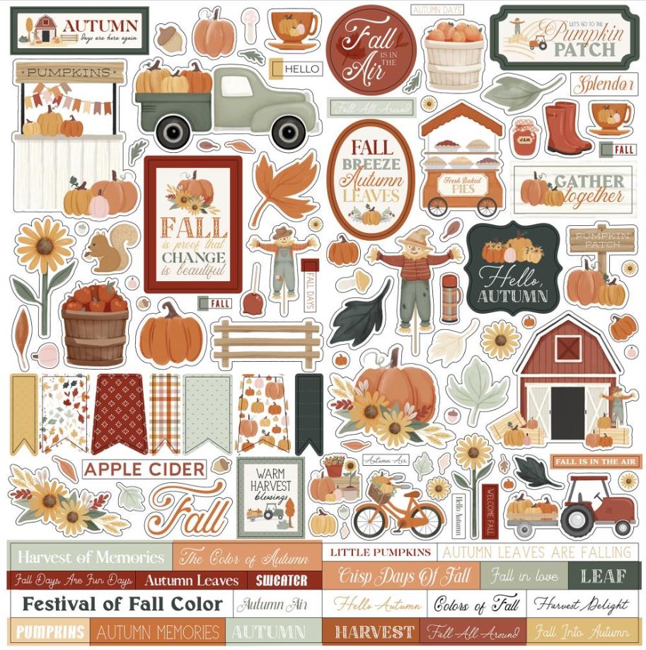 גליון מדבקות קארדסטוק - It&#39;s Autumn Cardstock Stickers