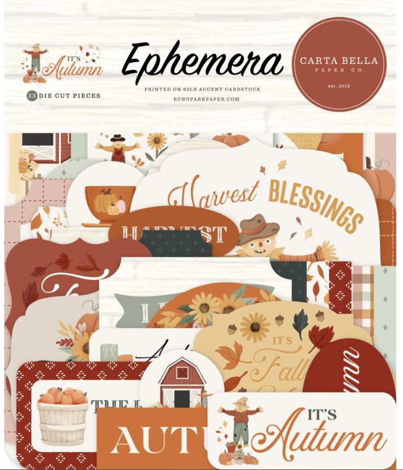 חיתוכי נייר - Carta Bella Cardstock Ephemera Icons - It&#39;s Autumn