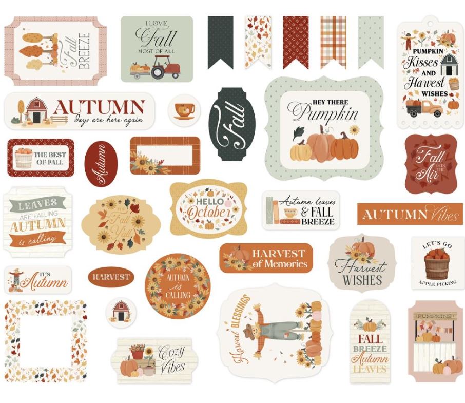 חיתוכי נייר - Carta Bella Cardstock Ephemera Icons - It's Autumn