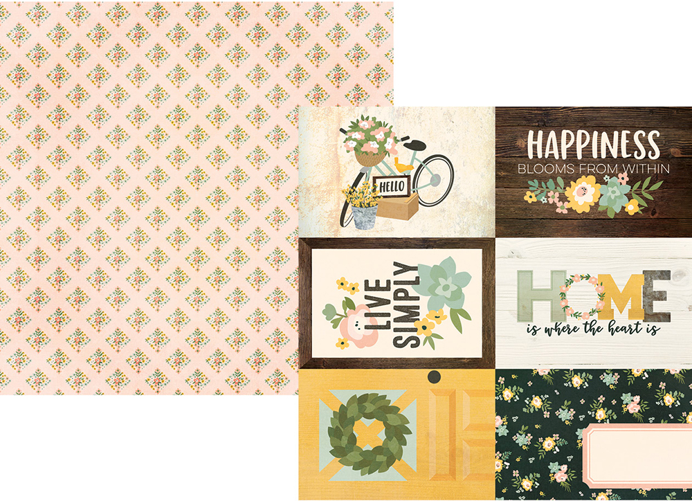 דף קארדסטוק 15 Spring Farmhouse - 4x6 Elements