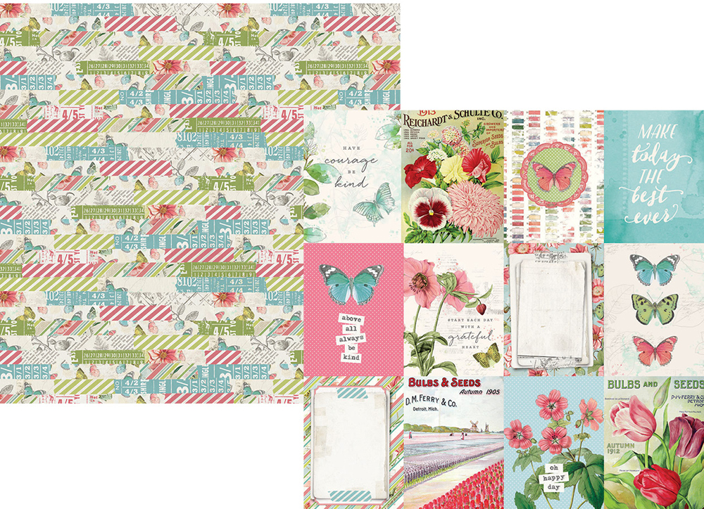 דף קארדסטוק 28 Simple Vintage Botanicals - SV Botanicals 3x4 Elements