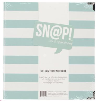 אלבום 6&quot;*8&quot; - 6x8 SN@P! Designer Binder - Turquoise Stripe