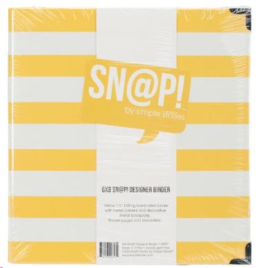 אלבום 6&quot;*8&quot; - 6x8 SN@P! Designer Binder - Yellow Stripe