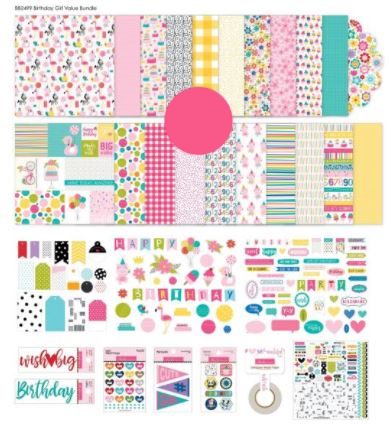 מארז קארדסטוק 12&quot; קיט שלם - Bella Blvd Birthday Girl Value Bundle